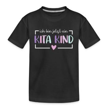 I am now a daycare child 2024 Kita Start - Kids' Premium Organic T-Shirt - black - Front