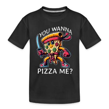 Pizza Ninja - Kinder Premium Bio T-Shirt - Schwarz - Vorne