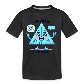 Triangle Ruler's Angle on Fun - Kids' Premium Organic T-Shirt - black - Front