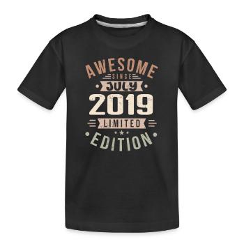 Juli 2019 Geburtstag Juli 2019 Geburtstagsgeschenk - Kinder Premium Bio T-Shirt - Schwarz - Vorne