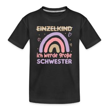 Big Sister Rainbow Sweet Sibling 2024 - Kids' Premium Organic T-Shirt - black - Front
