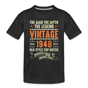 1948 Jubiläumsgeschenk Jahrgang 1948 Vintage 1948 - Kinder Premium Bio T-Shirt - Schwarz - Vorne