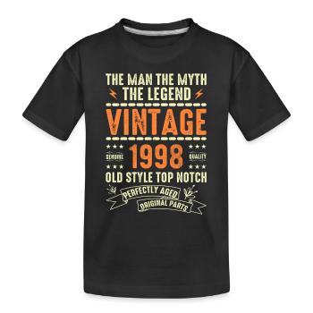 1998 Cadeau Anniversaire Millésime 1998 Cru 1998 - T-shirt bio Premium Enfant - noir - Devant