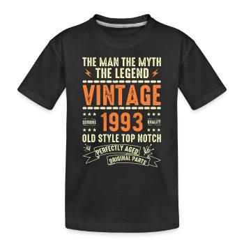 1993 Cadeau Anniversaire Millésime 1993 Cru 1993 - T-shirt bio Premium Enfant - noir - Devant