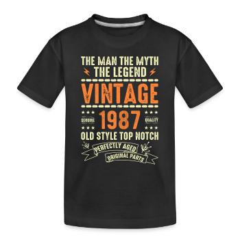 1987 Cadeau Anniversaire Millésime 1987 Cru 1987 - T-shirt bio Premium Enfant - noir - Devant