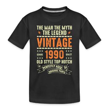 1990 Cadeau Anniversaire Vintage 1990 Cru 1990 - T-shirt bio Premium Enfant - noir - Devant