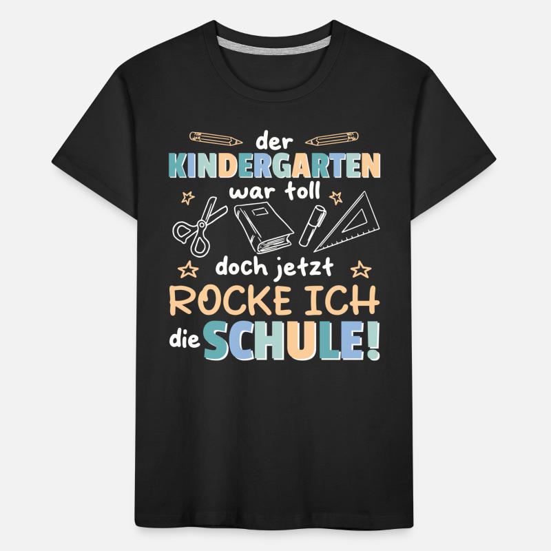 Kindergarten Abschied Hallo Schule ich bin soweit! Kinder Premium Bio T-Shirt