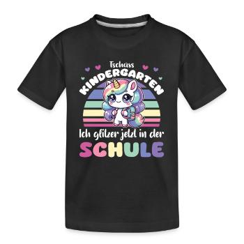 Bye bye kindergarten I glitter at school - Kids' Premium Organic T-Shirt - black - Front