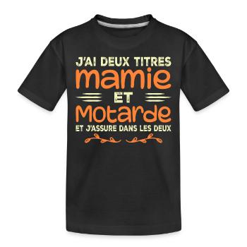 Zwei Granny- und Biker-Titel | Oma | Motorrad - Kinder Premium Bio T-Shirt - Schwarz - Vorne