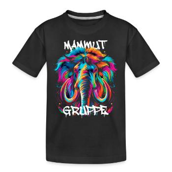Graffiti Mammutgruppe Kindergarten Gruppentier - Kinder Premium Bio T-Shirt - Schwarz - Vorne