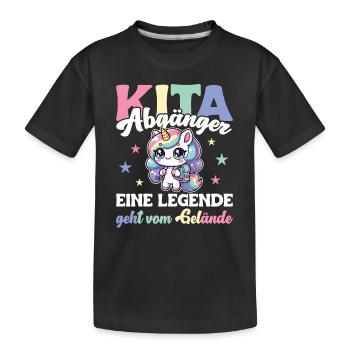 Kita Abgänger 2024 eine Legende geht vom Gelände - Kinder Premium Bio T-Shirt - Schwarz - Vorne