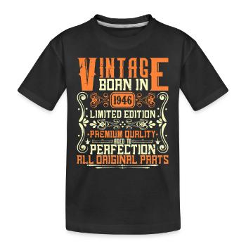 1946 Né en 1946 - Construit en 1946 Anniversaire en 1946 - T-shirt bio Premium Enfant - noir - Devant