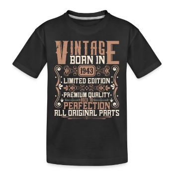 1943 Geburtstag Jahrgang 1943 Geboren Vintage 1943 - Kinder Premium Bio T-Shirt - Schwarz - Vorne