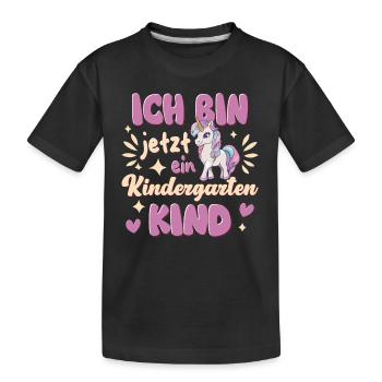 Je suis un enfant de maternelle maternelle licorne - T-shirt bio Premium Enfant - noir - Devant