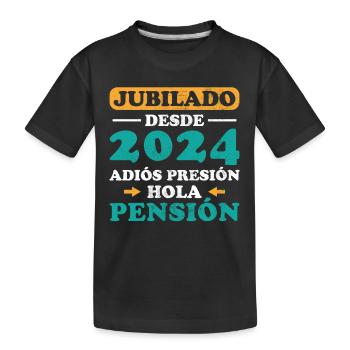 Im Ruhestand ab 2024 Auf Wiedersehen Druck Hallo Pension - Kinder Premium Bio T-Shirt - Schwarz - Vorne