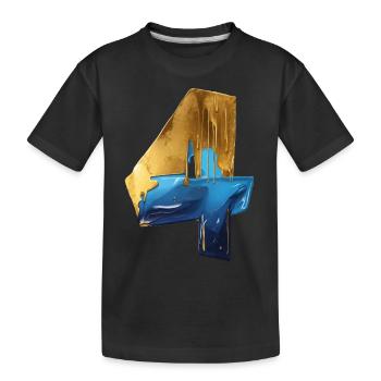 NR. 4 NUMMER 4 COOL 4. GEBURTSTAG - Kinder Premium Bio T-Shirt - Schwarz - Vorne