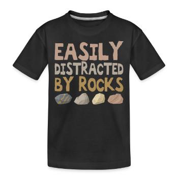 Leicht von Gesteinen ablenken Geologie Paläontologe - Kinder Premium Bio T-Shirt - Schwarz - Vorne