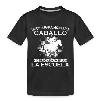 Born to ride, forced to go to school - Kids' Premium Organic T-Shirt - black - Front