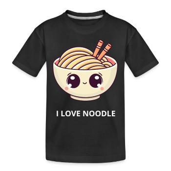 I LOVE NOODLE - Kids' Premium Organic T-Shirt - black - Front