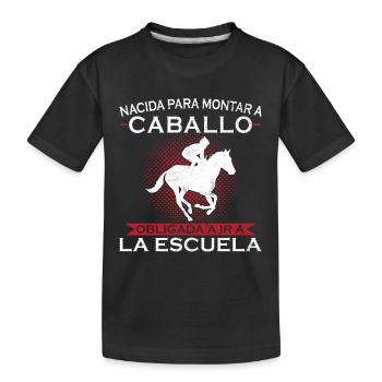 Né pour rouler, forcé d’aller à l’école - T-shirt bio Premium Enfant - noir - Devant