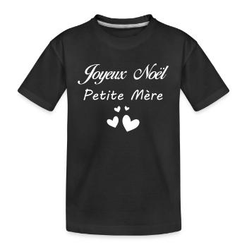 joyeux noël petite mère Noël - T-shirt bio Premium Enfant - noir - Devant