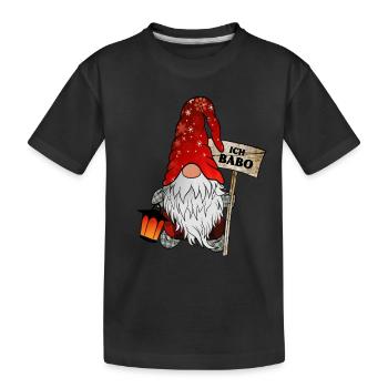 Babo Wichtel Weihnachtsgnom - Kinder Premium Bio T-Shirt - Schwarz - Vorne