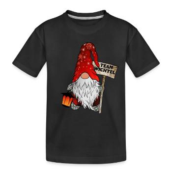 Wichtel Team Weihnachtsgnom - Kinder Premium Bio T-Shirt - Schwarz - Vorne