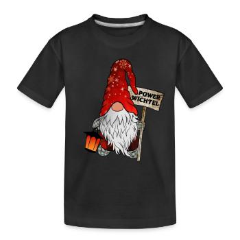 Power Wichtel Weihnachtsgnom - Kinder Premium Bio T-Shirt - Schwarz - Vorne
