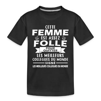 Mad Woman verlässt Kollegen - Kinder Premium Bio T-Shirt - Schwarz - Vorne