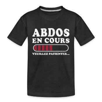 Abdos en cours veuillez patienter - T-shirt bio Premium Enfant - noir - Devant