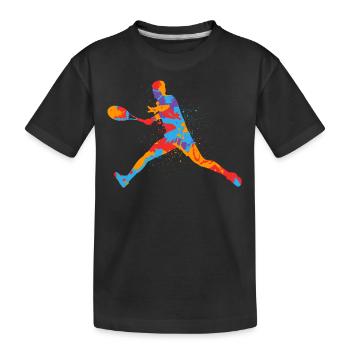 Joueurs de tennis Enfants colorés Joueurs de tennis Garçons - T-shirt bio Premium Enfant - noir - Devant