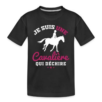 Je Suis Une Cavalière Qui Déchire Cadeau - T-shirt bio Premium Enfant - noir - Devant