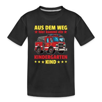 Out of the way here comes a kindergarten child fire - Kids' Premium Organic T-Shirt - black - Front