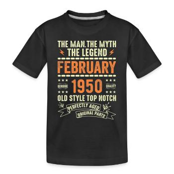 February 1950 - February 1950 Anniversary February 1950 - Kids' Premium Organic T-Shirt - black - Front