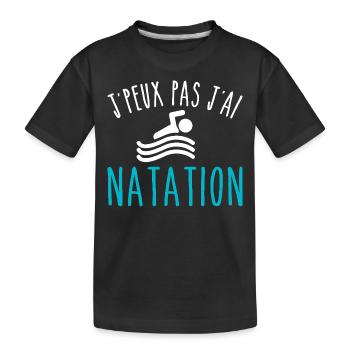 Schwimmen Ich kann nicht schwimmen Schwimmer - Kinder Premium Bio T-Shirt - Schwarz - Vorne