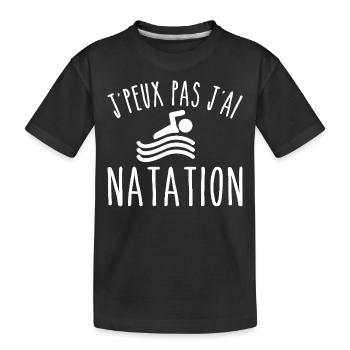 Schwimmen Ich kann nicht schwimmen Schwimmer - Kinder Premium Bio T-Shirt - Schwarz - Vorne