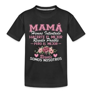 Maman, mais le meilleur cadeau, c’est nous - T-shirt bio Premium Enfant - noir - Devant