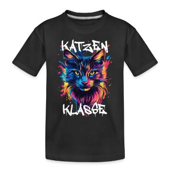 Graffiti Katzenklasse Grundschule Klassentier - Kinder Premium Bio T-Shirt - Schwarz - Vorne