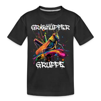 Graffiti Grashüpfergruppe Kindergarten Gruppentier - Kinder Premium Bio T-Shirt - Schwarz - Vorne