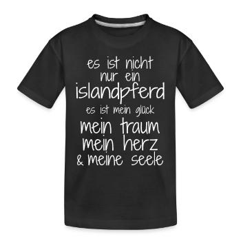Islandpferde Islandpferd Isländer Island Geschenk - Kinder Premium Bio T-Shirt - Schwarz - Vorne