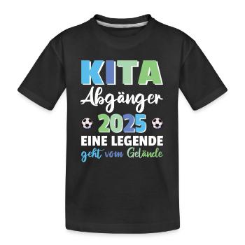 Diplômé de la garderie : 2025 une légende du football - T-shirt bio Premium Enfant - noir - Devant