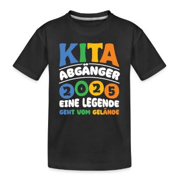 Diplômé de la garderie : 2025 Une légende quitte le site - T-shirt bio Premium Enfant - noir - Devant