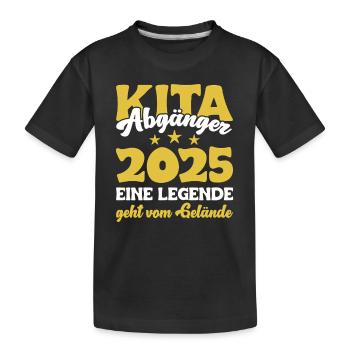 Kita Abgänger 2025 eine Legende geht vom Gelände - Kinder Premium Bio T-Shirt - Schwarz - Vorne