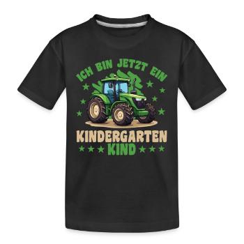 I'm a Kindergarten Child Kindergarten Tractor - Kids' Premium Organic T-Shirt - black - Front
