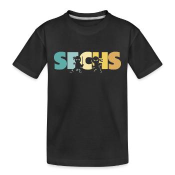 6. Geburtstag Junge 6 Jahre Kinder Ninja - Kinder Premium Bio T-Shirt - Schwarz - Vorne