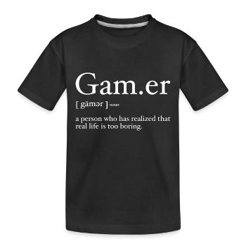 Gamer Definition pour les fans de jeux vidéo - T-shirt bio Premium Enfant - noir - Devant