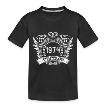 vintage 1974 birthday party surprise party - Kids' Premium Organic T-Shirt - black - Front