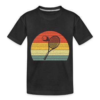 Tennis vintage retro - Kinder Premium Bio T-Shirt - Schwarz - Vorne
