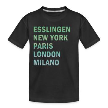 Metropole Esslingen - Kinder Premium Bio T-Shirt - Schwarz - Vorne