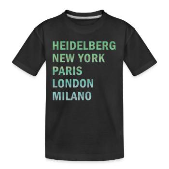 Metropole Heidelberg - Kinder Premium Bio T-Shirt - Schwarz - Vorne